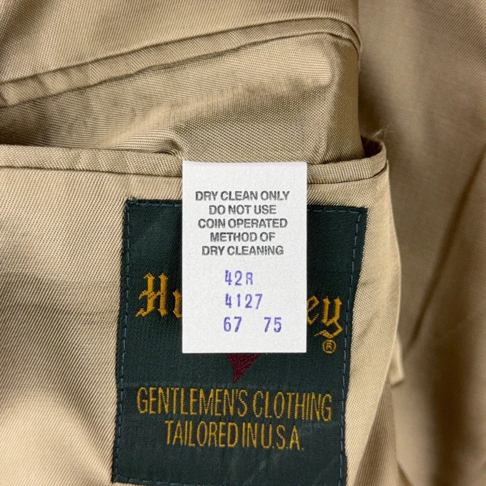 VTG Camel Hair Blazer Men 42R Tan Two Button Sport Coat USA Made 90s Hunt Valley